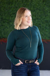 ***PRE-ORDER*** Michelle Mae &quot;Blair&quot; Long Sleeve Top - Hunter Green