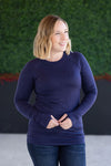 ***PRE-ORDER*** Michelle Mae &quot;Blair&quot; Long Sleeve Top - Navy