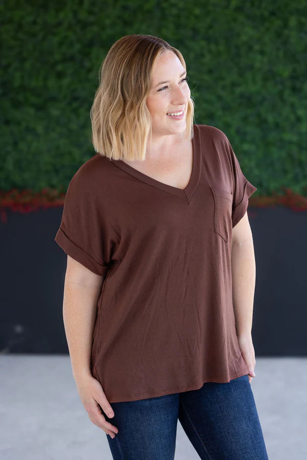 Michelle Mae Sierra Pocket Top - Brown