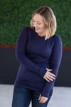 ***PRE-ORDER*** Michelle Mae &quot;Blair&quot; Long Sleeve Top - Navy
