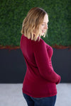 ***PRE-ORDER*** Michelle Mae &quot;Blair&quot; Long Sleeve Top - Burgundy