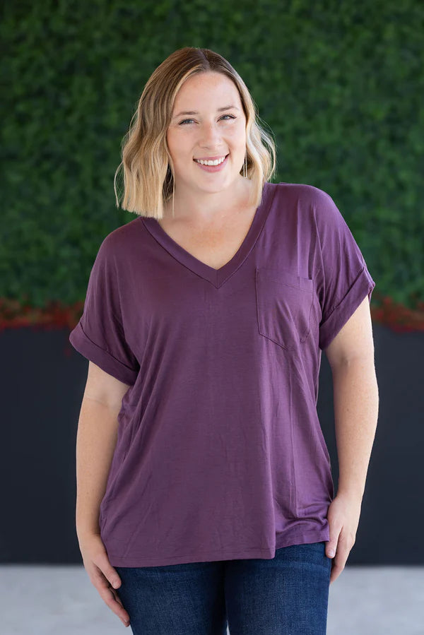 Michelle Mae Sierra Pocket Top - Plum
