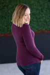 ***PRE-ORDER*** Michelle Mae &quot;Alyssa&quot; Long Sleeve Top - Plum