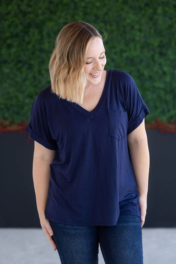 Michelle Mae Sierra Pocket Top - Navy