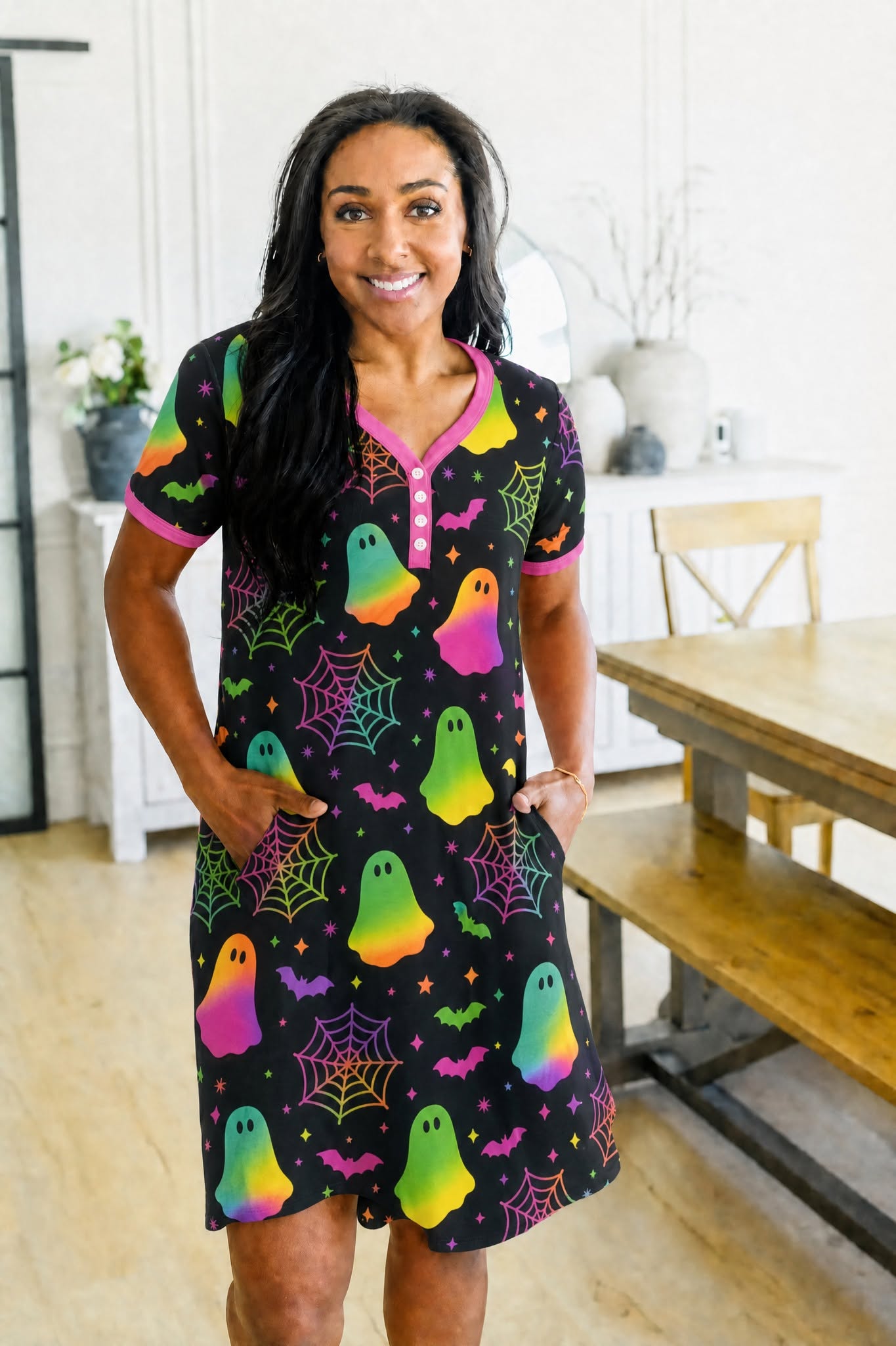 ***PRE-ORDER*** Shirley Short Sleeve Sleepshirt - Neon Ghost