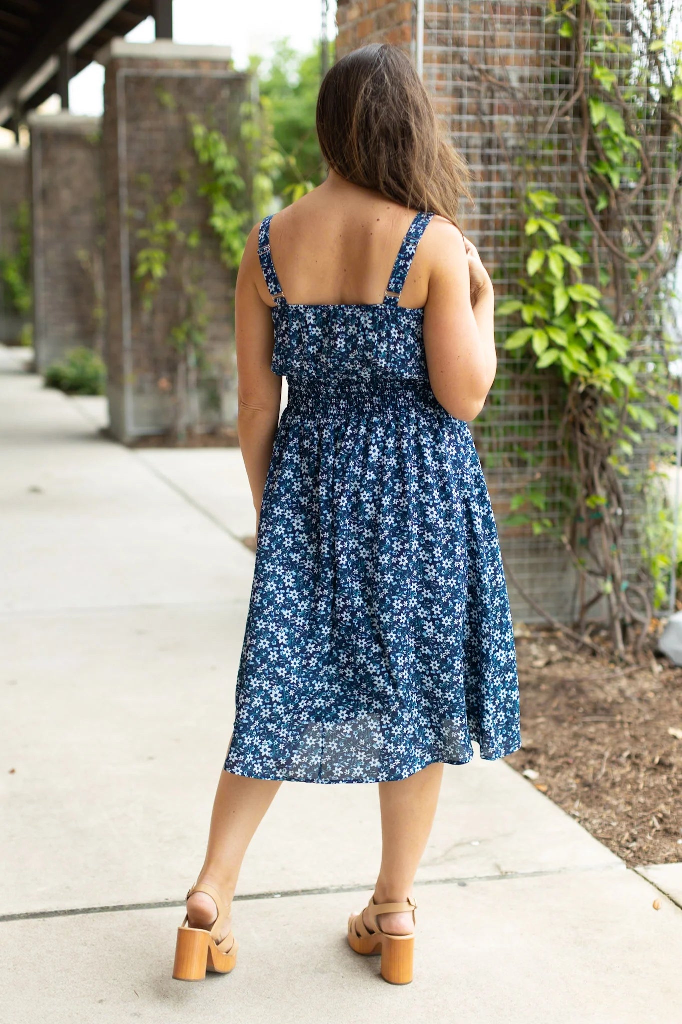 Michelle Mae "Cassidy" Midi Dress - Navy Floral