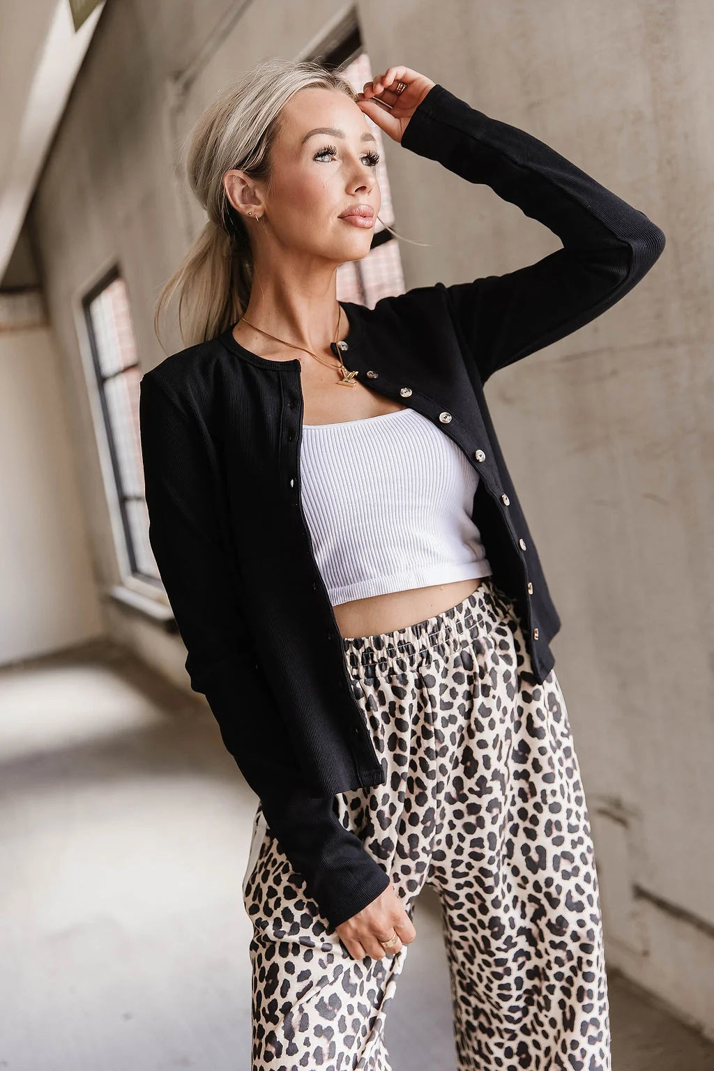 ***PRE-ORDER*** Ampersand Button Front Long Sleeve Lulu - Black