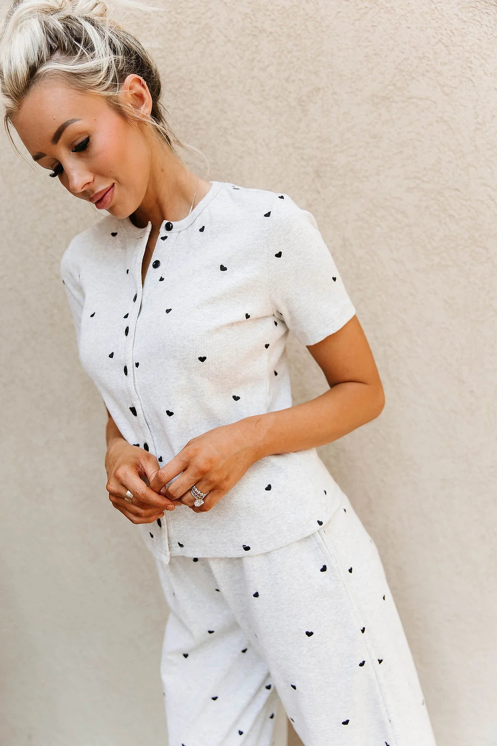 ***PRE-ORDER*** Ampersand Button Front Lulu Tee - Crushworthy Grey