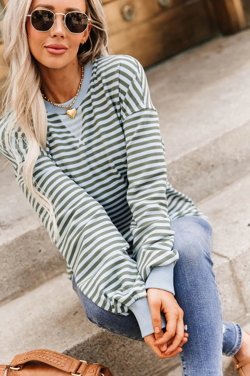 ***PRE-ORDER*** Ampersand Performance Fleece University Pullover - Bluegrass Stripe (mid December)