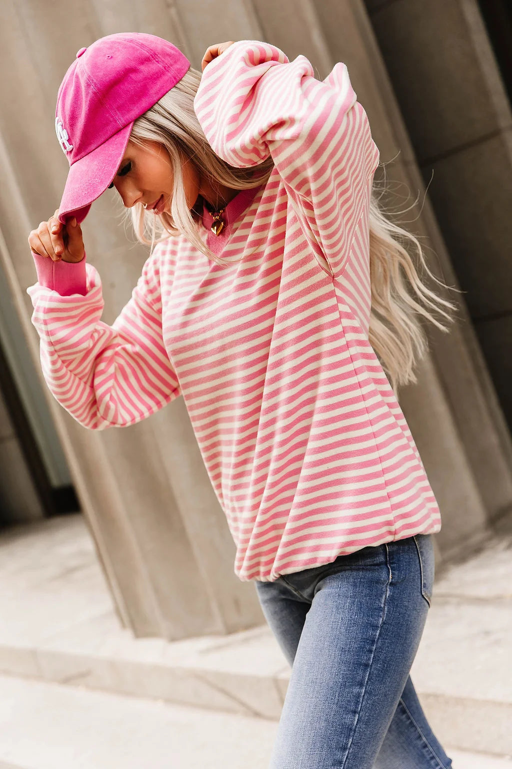 ***PRE-ORDER*** Ampersand Performance Fleece University Pullover - Tulip Stripe (mid December)