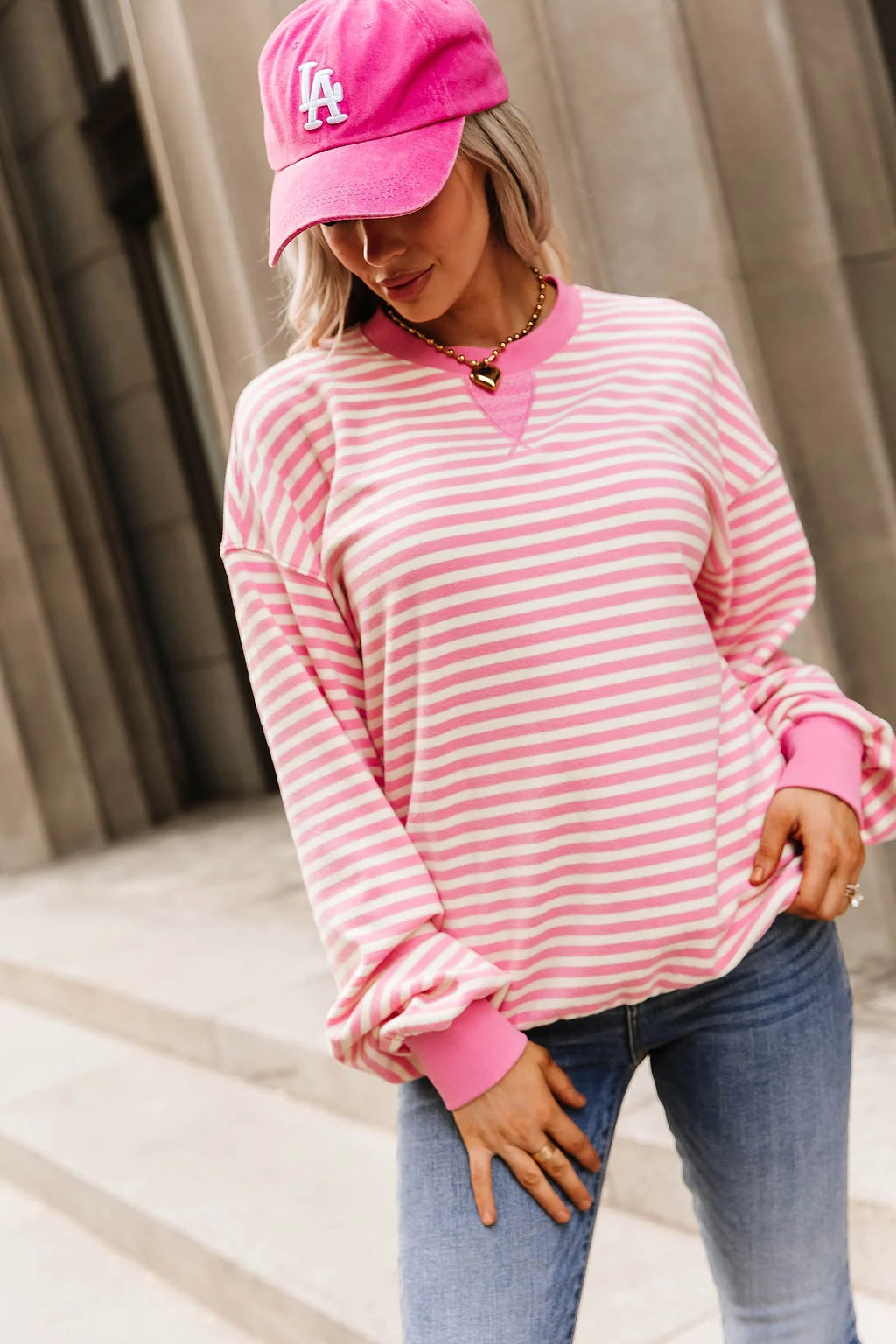 ***PRE-ORDER*** Ampersand Performance Fleece University Pullover - Tulip Stripe (mid December)