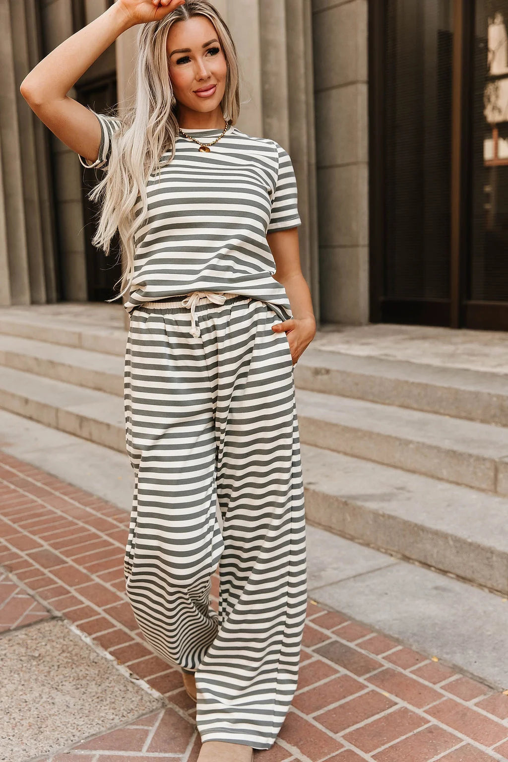 ***PRE-ORDER*** Ampersand 24/7 Pant - Willow Stripe (mid December)