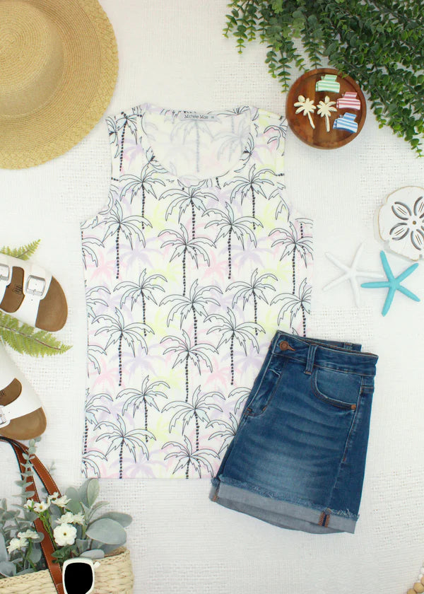 ***PRE-ORDER*** Michelle Mae Ava Tank - Neon Palm
