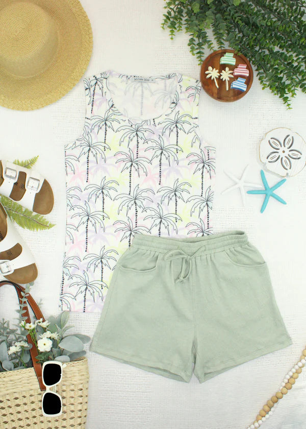 ***PRE-ORDER*** Michelle Mae Ava Tank - Neon Palm