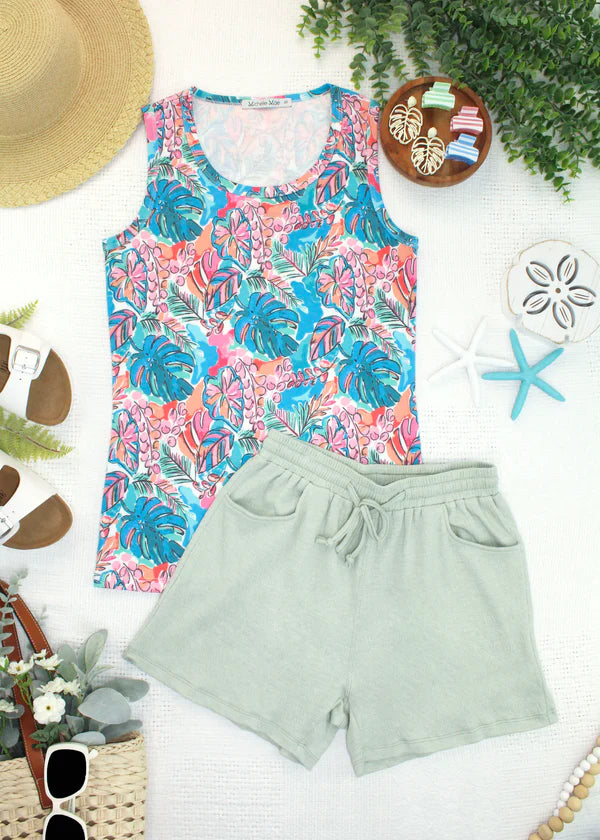 ***PRE-ORDER*** Michelle Mae Candice Crinkle Shorts - Light Green
