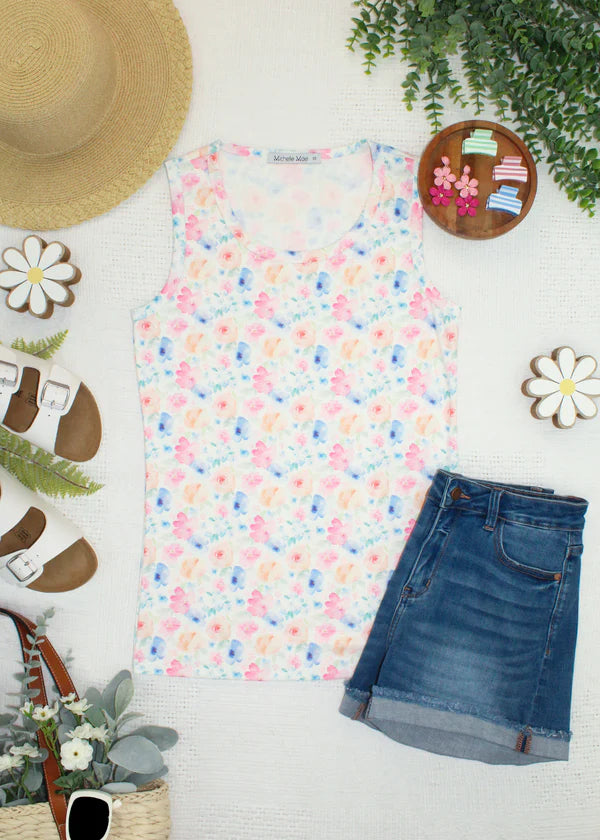 ***PRE-ORDER*** Michelle Mae Ava Tank - Petal Gardens