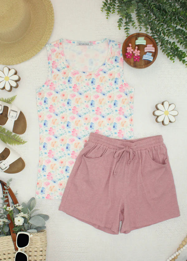 ***PRE-ORDER*** Michelle Mae Ava Tank - Petal Gardens