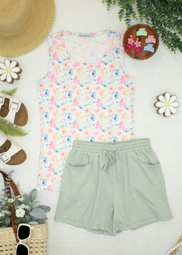 ***PRE-ORDER*** Michelle Mae Ava Tank - Petal Gardens