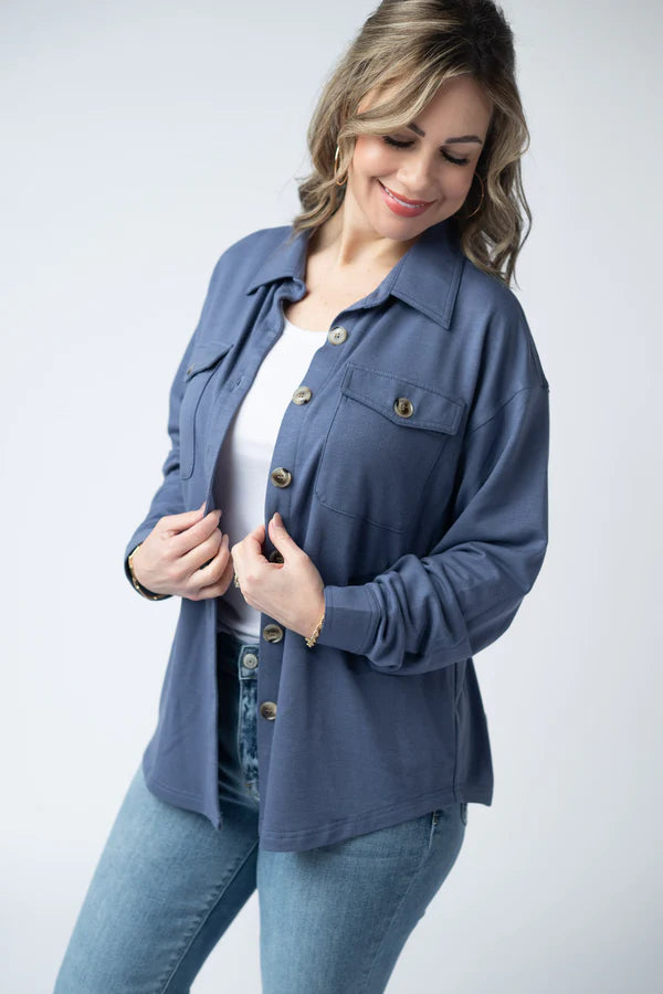 Michelle Mae "Brenna" Button Down Top - Denim