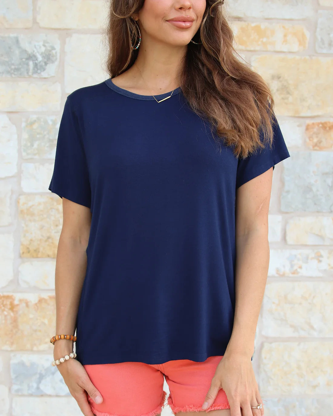 Grace and Lace Basic Crew Neck Tee - Midnight