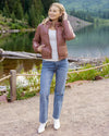 Grace and Lace Butter Faux Leather Puffer Jacket/Vest - Clay