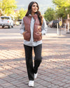 Grace and Lace Butter Faux Leather Puffer Jacket/Vest - Clay