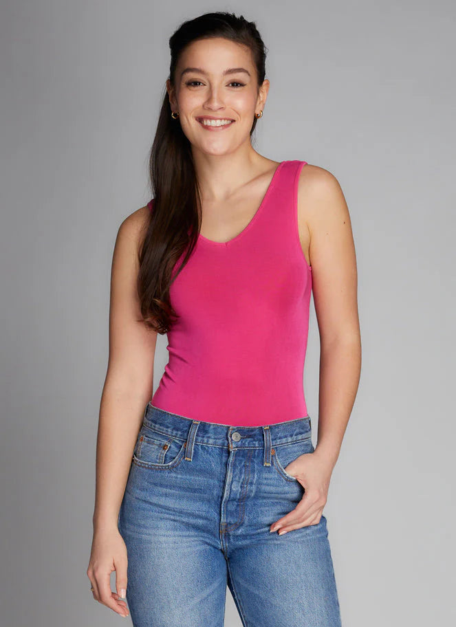 C'est Moi "Bamboo Reversible Tank" - Fuschia