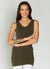 C'est Moi "Bamboo Reversible Tank" - Olive
