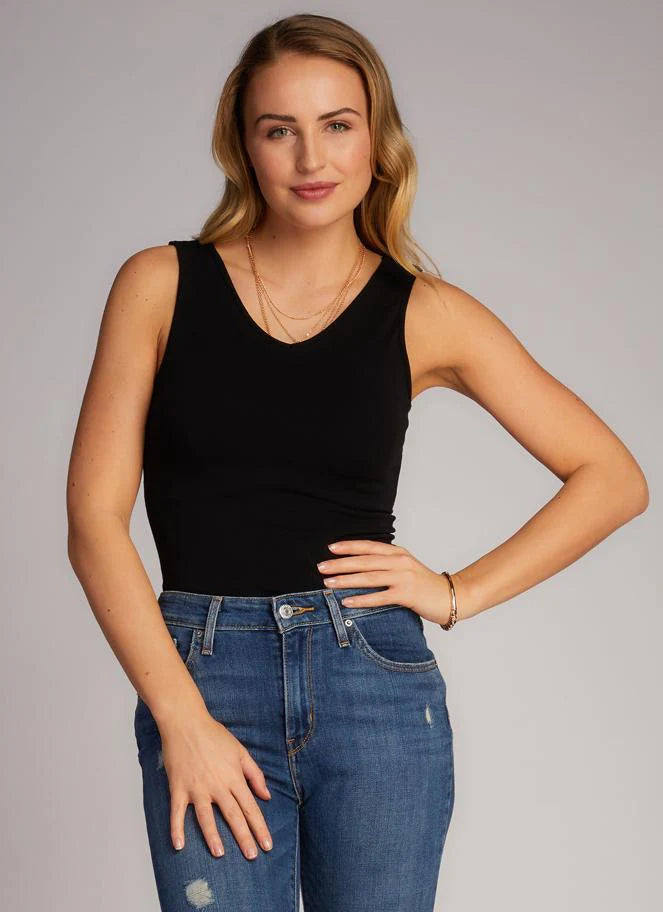 C'est Moi "Bamboo Reversible Tank" - Black