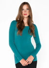 C&#39;est Moi &quot;Bamboo Long Sleeve Scoop Neck Top&quot; - Emerald