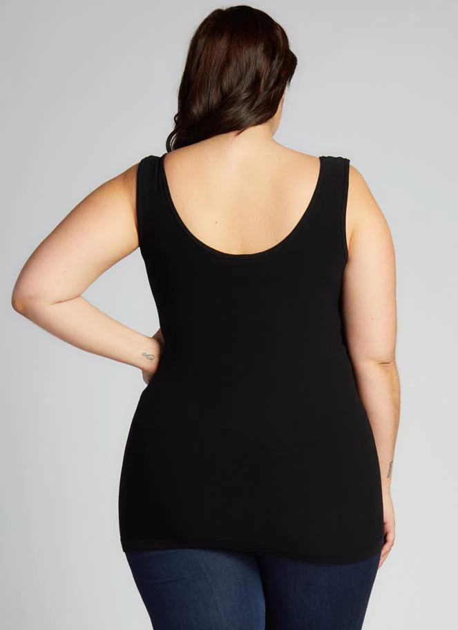 C&#39;est Moi &quot;Bamboo Curvy Size Tank&quot; - Black