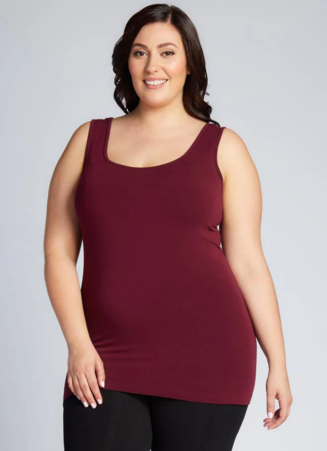 C'est Moi "Bamboo Curvy Size Tank" - Bordeaux