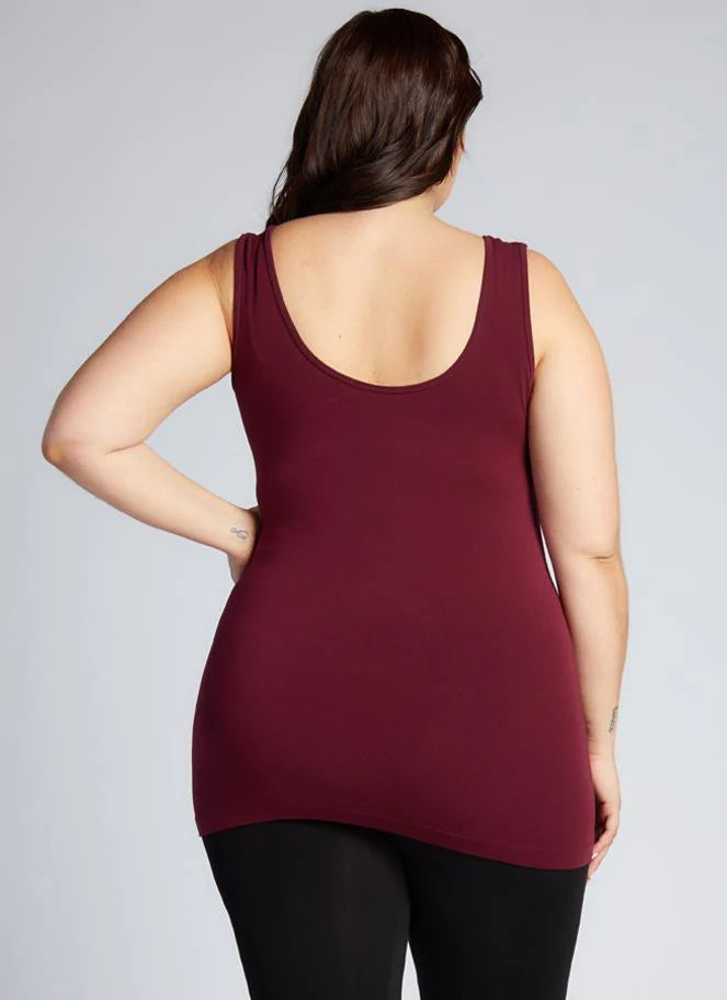 C&#39;est Moi &quot;Bamboo Curvy Size Tank&quot; - Bordeaux