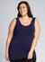 C'est Moi "Bamboo Curvy Size Tank" - Navy