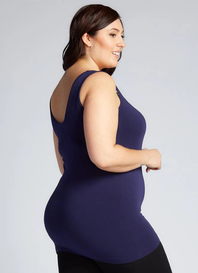 C'est Moi "Bamboo Curvy Size Tank" - Navy