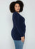 C'est Moi "Bamboo Curvy Long Sleeve Scoop Neck Top" - Navy