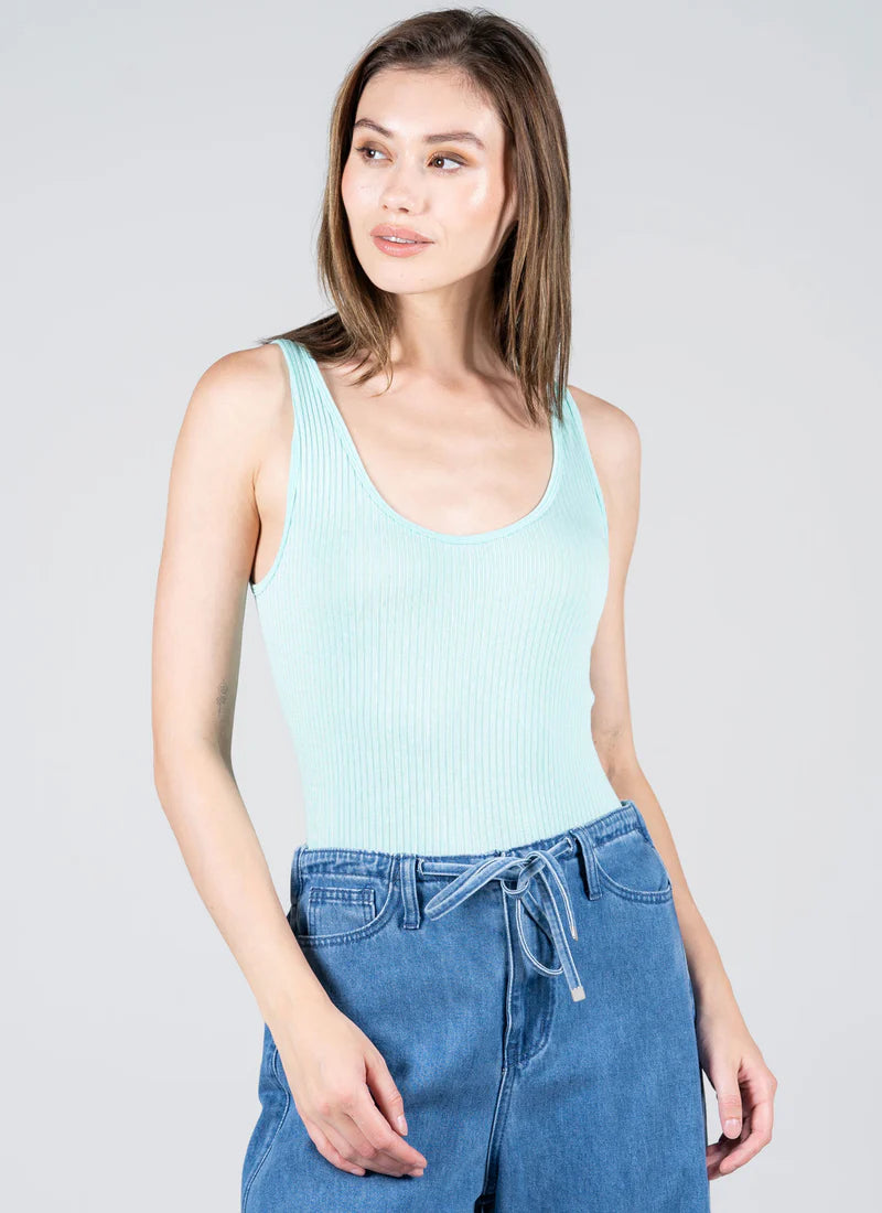 C'est Moi "Ribbed Tank" - Aqua