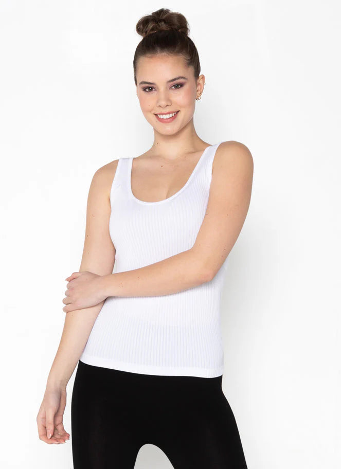 C'est Moi "Ribbed Tank" - White