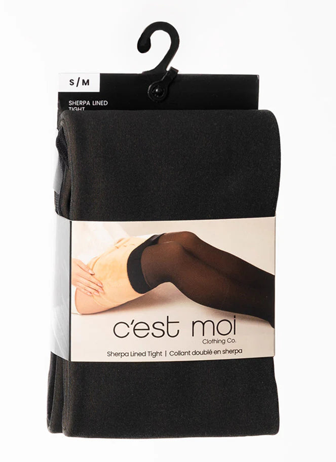 C&#39;est Moi &quot;Sherpa Lined Tights&quot; - Black