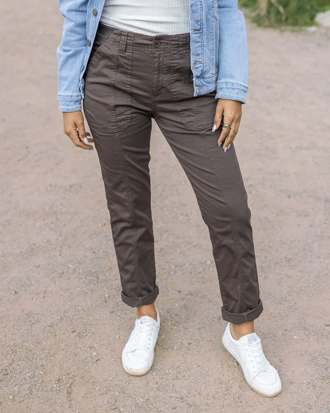 Grace and Lace Camper Cargo Pants - Tarmac