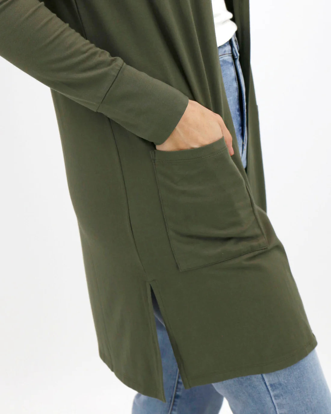 Casual Day Model Cardigan - Olive