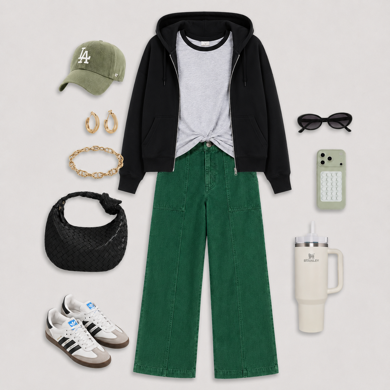 Frankie Coloured Straight Leg Denim - Hunter Green