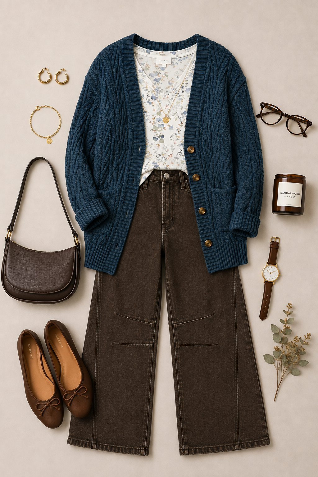 Georgie Coloured Barrel Denim - Dark Brown