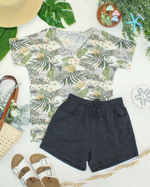 ***PRE-ORDER*** Michelle Mae Chloe Cozy Top - Pineapple Leaf
