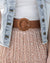 ***PRE-ORDER*** Grace and Lace Circle Buckle Rope Belt - Brown