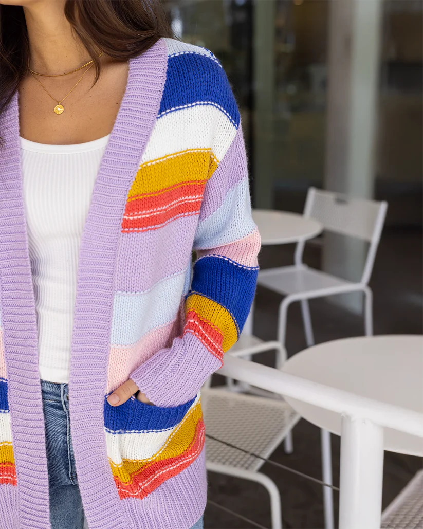 Grace and Lace Colorblock Cardigan - Multi