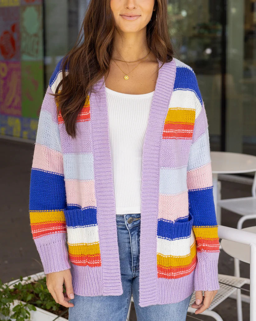Grace and Lace Colorblock Cardigan - Multi