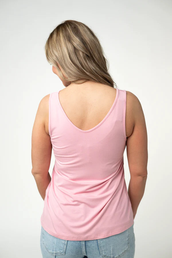 ***PRE-ORDER*** Michelle Mae Vera V Neck Tank - Pink