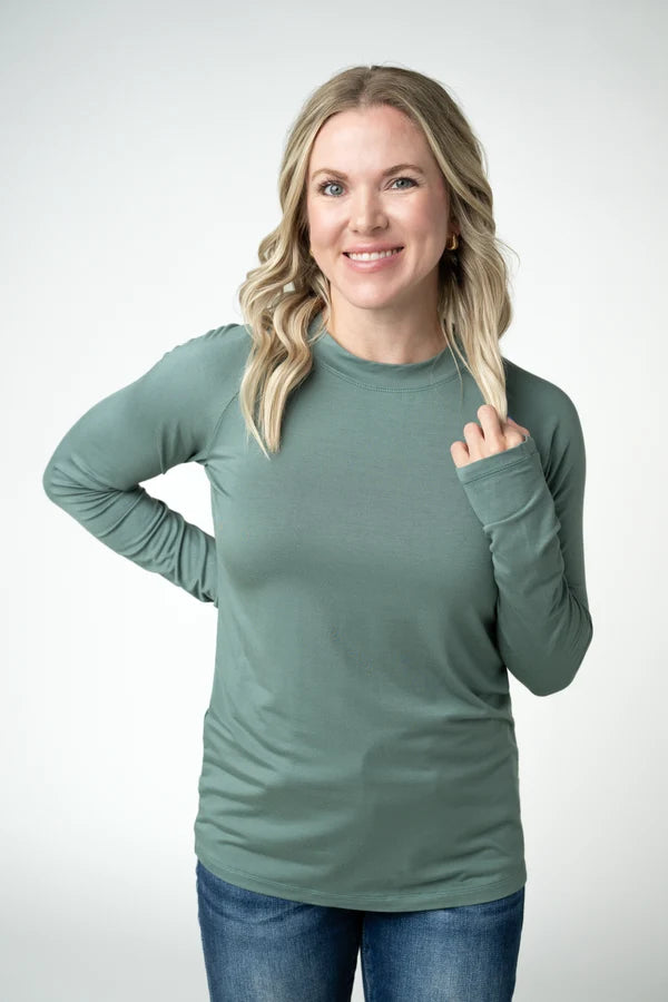 ***PRE-ORDER*** Michelle Mae Blair Long Sleeve Top - Dusty Jade