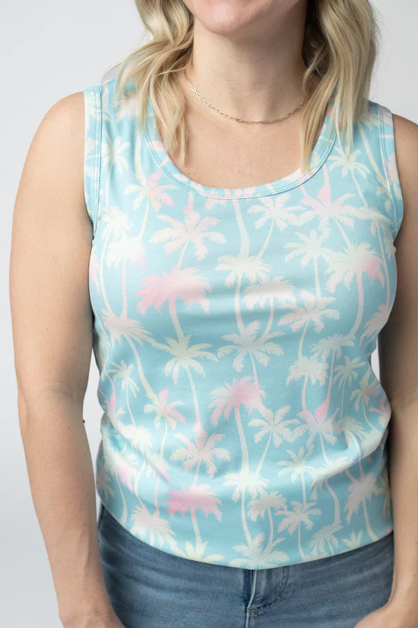 ***PRE-ORDER*** Michelle Mae Ava Tank - Aqua Palm